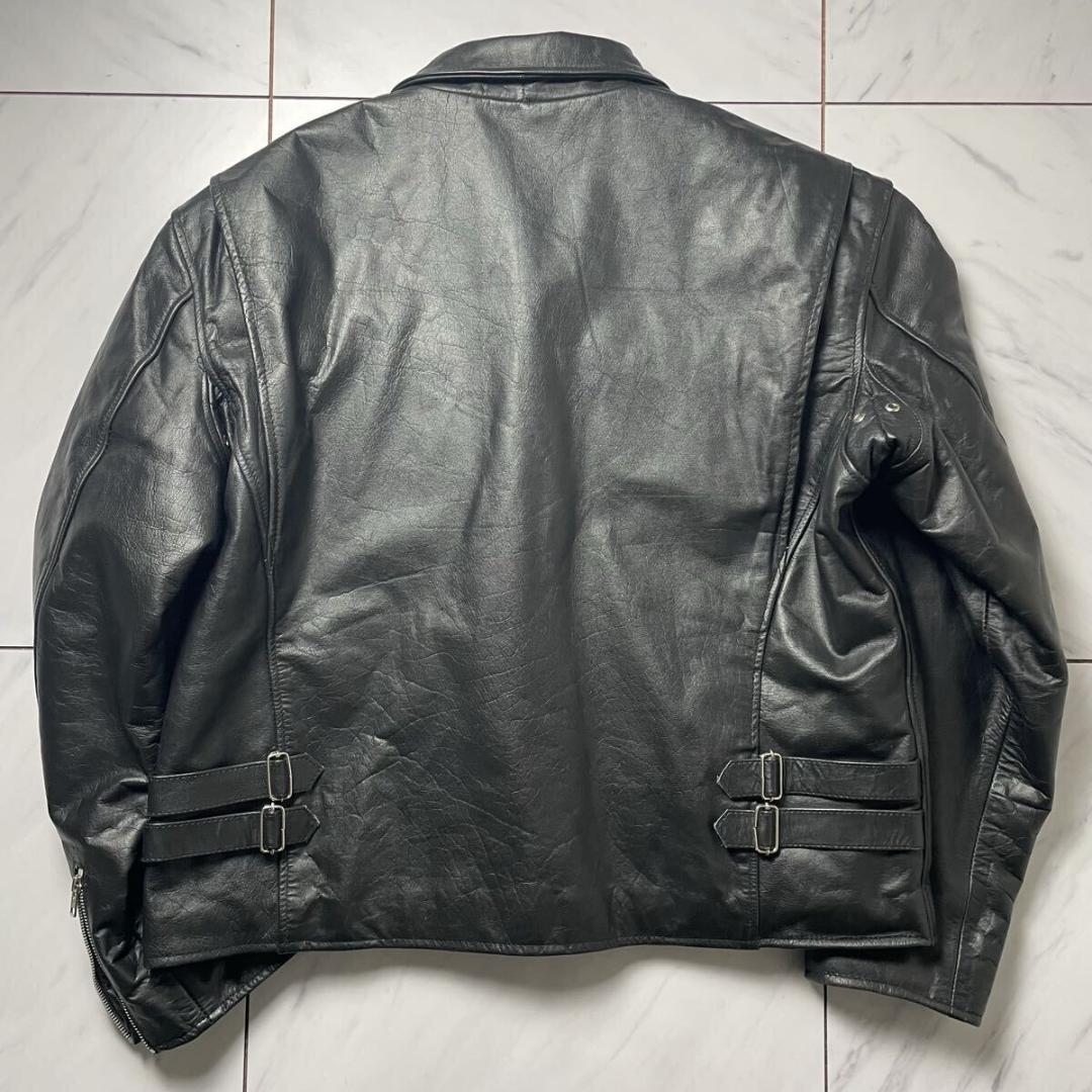 6L HORN WORKS レザージャケット バッファロー 裏地キルティング 黒