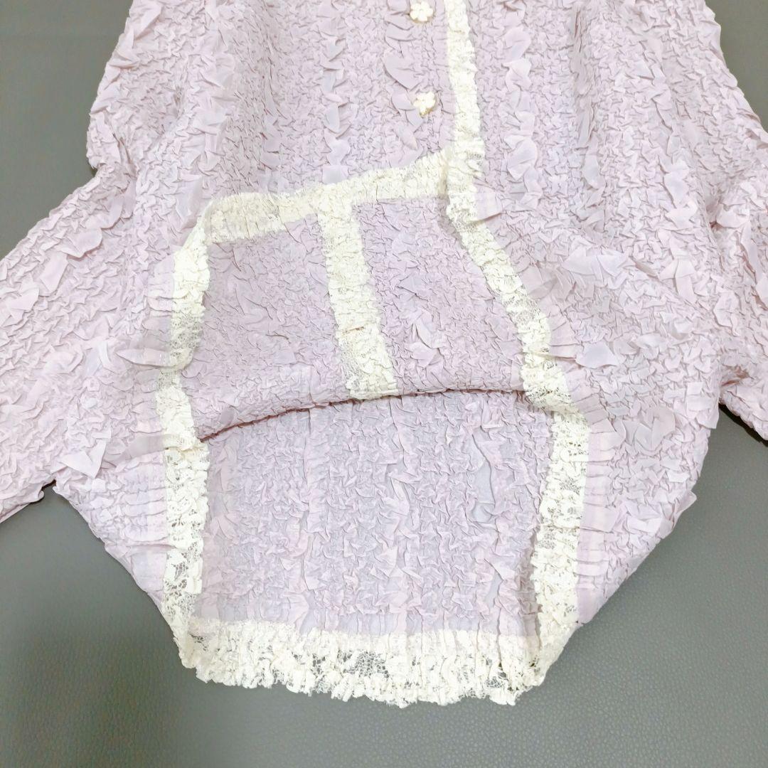 【YUKI TORII/ユキトリイ】長袖ブラウス　プリーツ　近年モデル　フリル