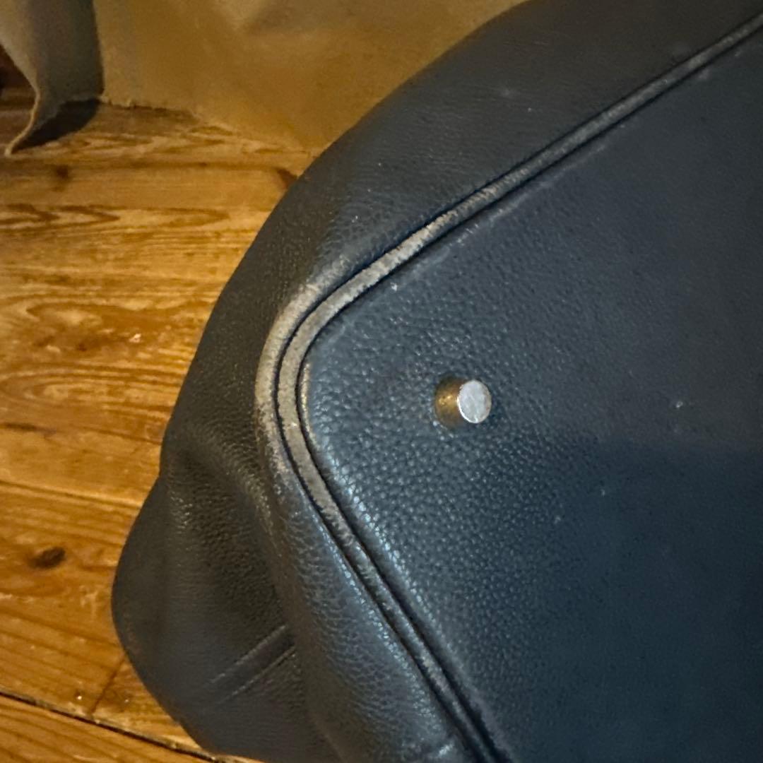 シセイ　ネイビー レザー トートバッグ 保存袋付き