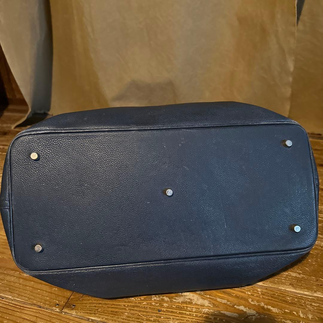 シセイ　ネイビー レザー トートバッグ 保存袋付き