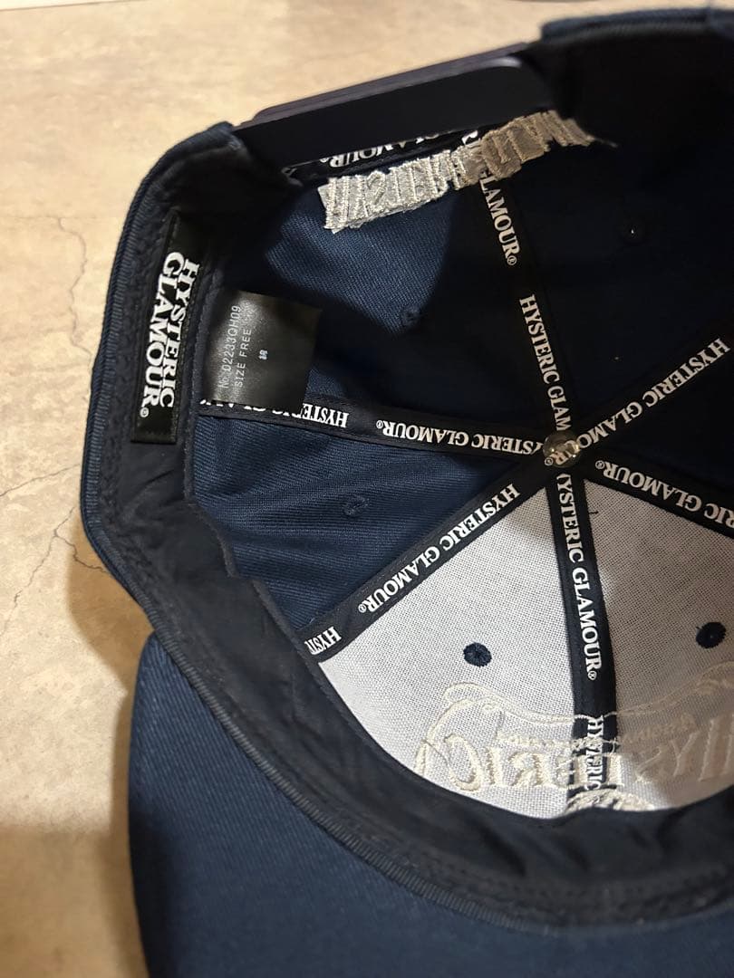 HYSTERIC GLAMOUR ネイビーキャップ HYS WHISKY刺繍