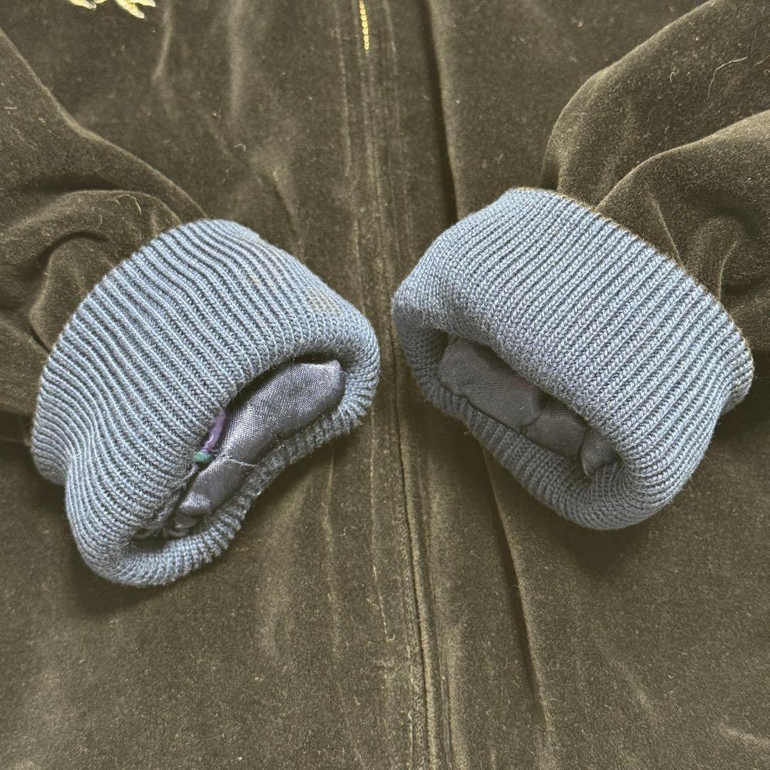 【希少】リバーシブル スカジャン 別珍×サテン 孔雀 伊勢海老 大阪 38 M