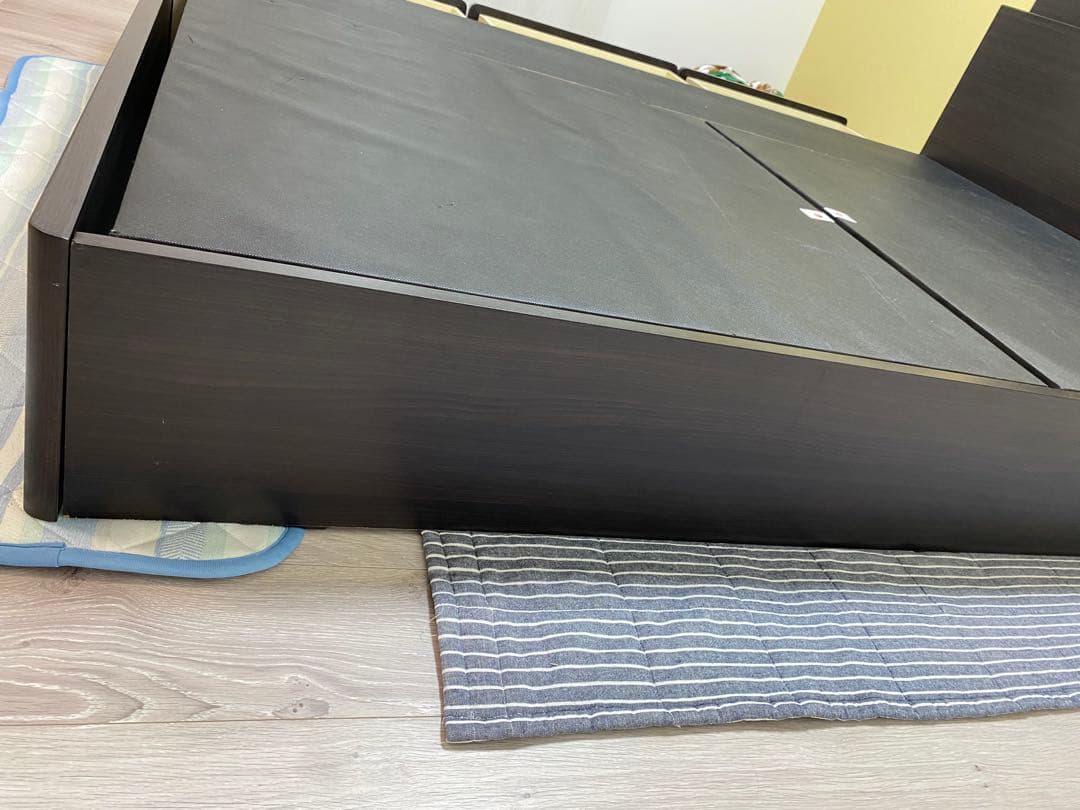 ダークブラウン ダブルベッドフレーム