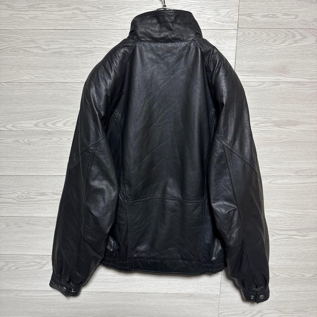 90s WILSONS 本革 オーバーサイズ レザージャケット 中綿 ブラック