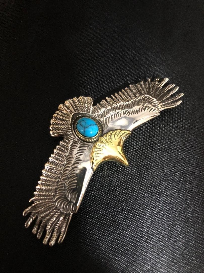 シルバー925 ペンダントトップ　イーグル　ターコイズ　5-3 4876