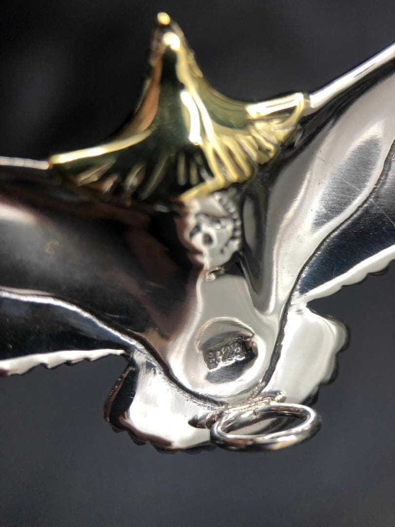 シルバー925 ペンダントトップ　イーグル　ターコイズ　5-3 4876