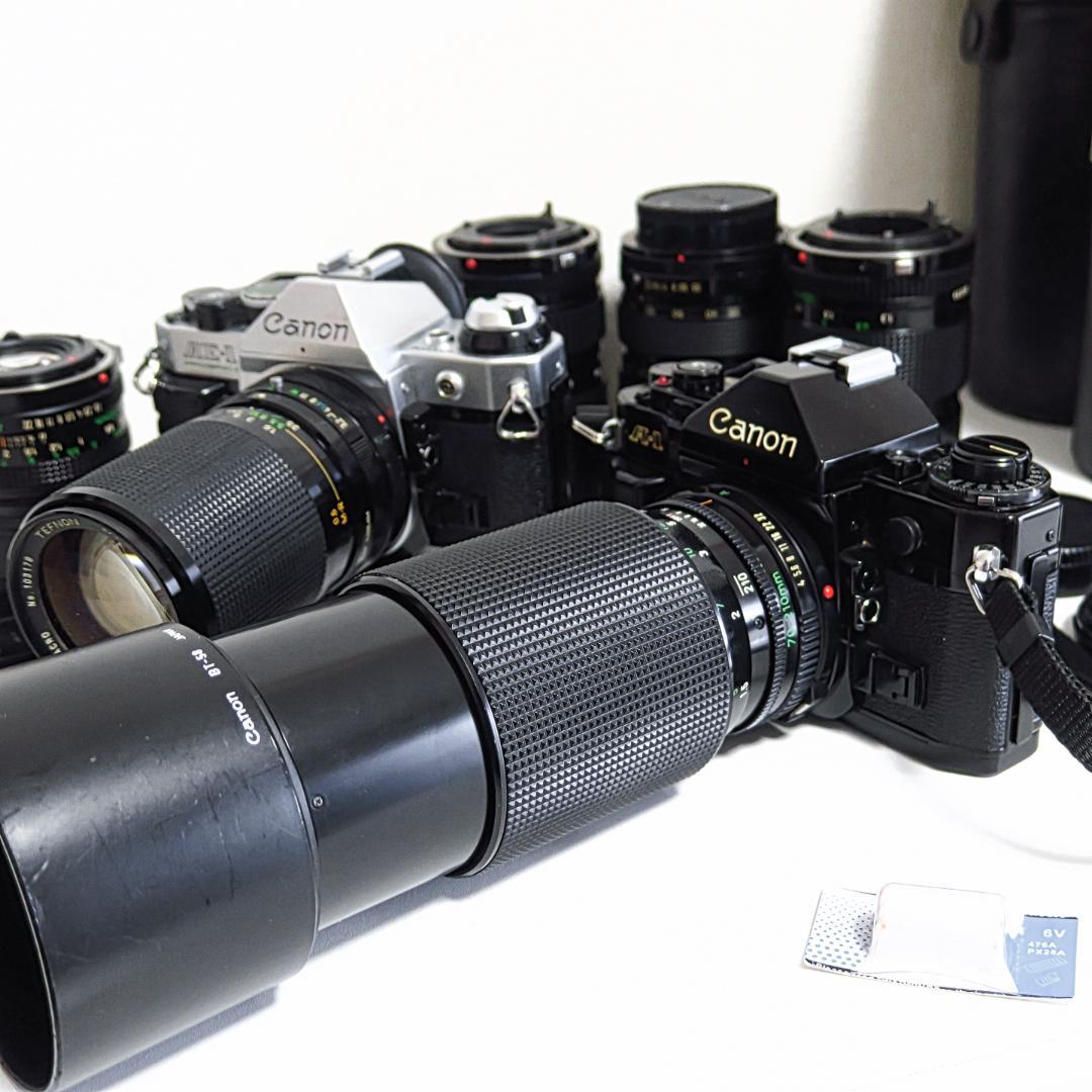 CANON　A-1本体　AE-1+P本体　交換レンズ６本　取説　ジャンク
