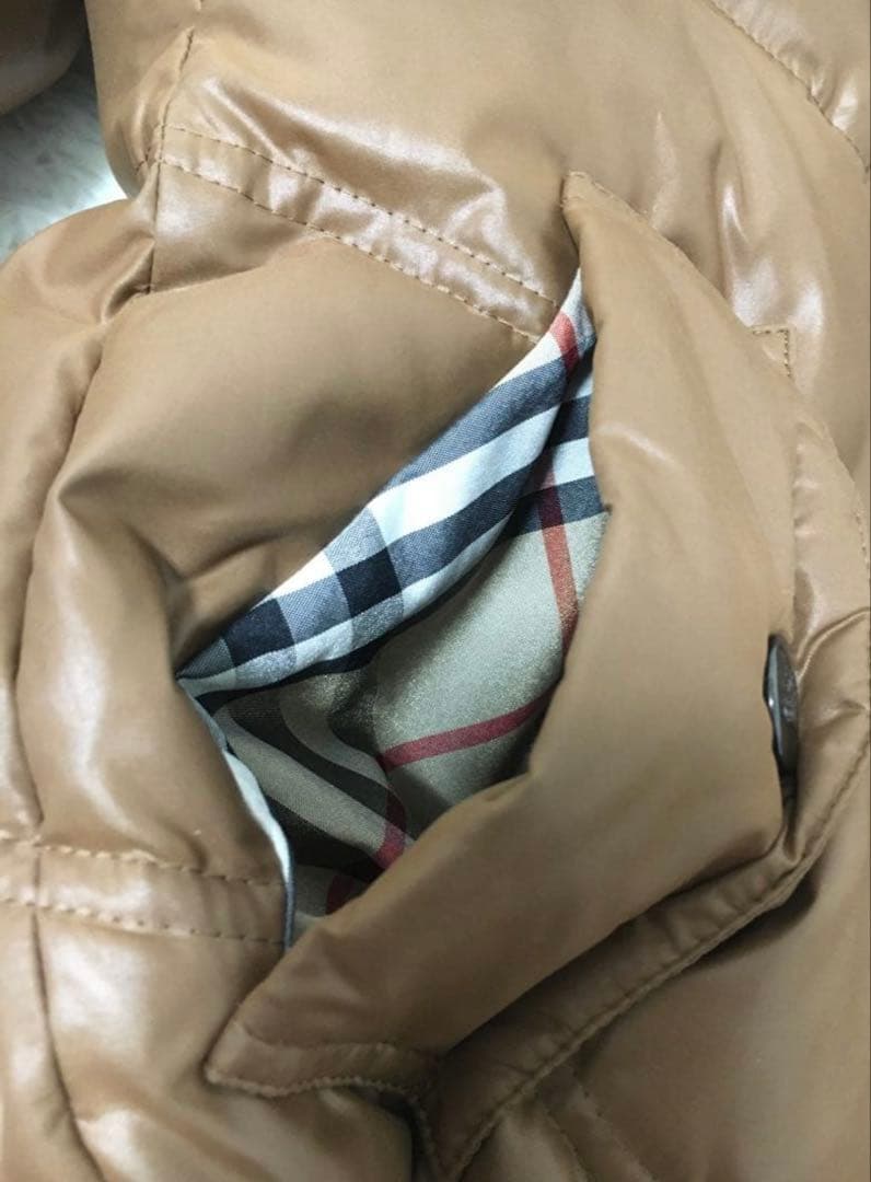 バーバリーブルーレーベル　ダウンジャケット　ラクーンファー　茶色　Mサイズ