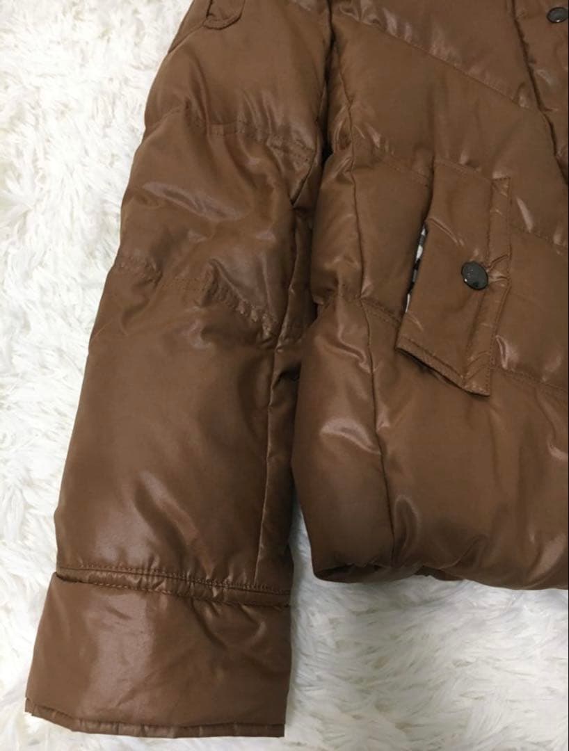 バーバリーブルーレーベル　ダウンジャケット　ラクーンファー　茶色　Mサイズ