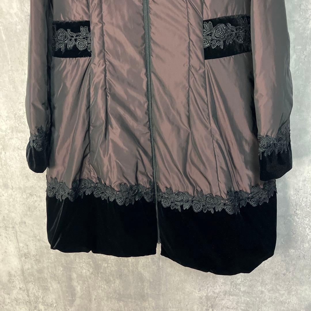 Super Beauty ベロア刺繍 ダウンコート 42
