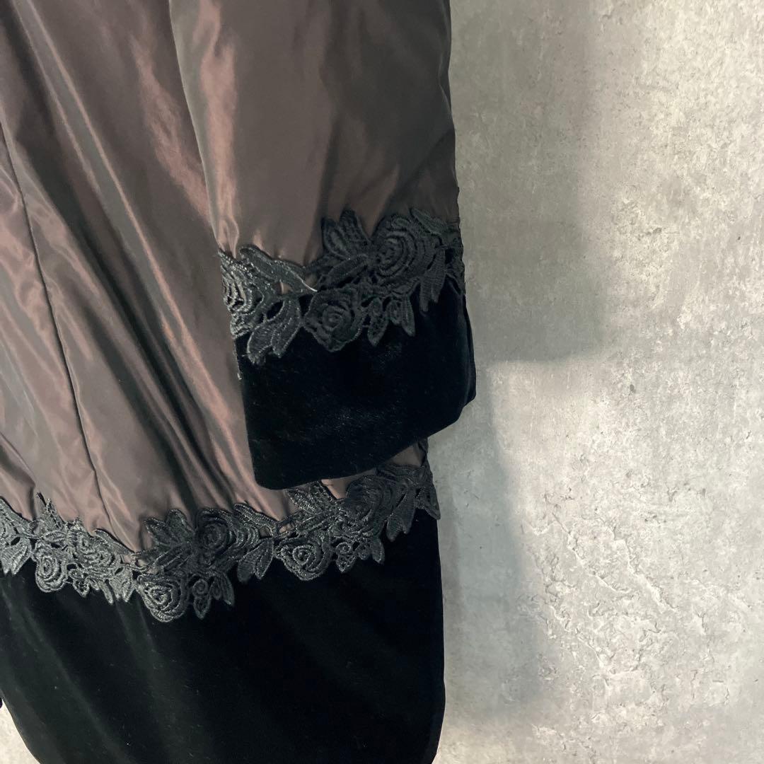 Super Beauty ベロア刺繍 ダウンコート 42