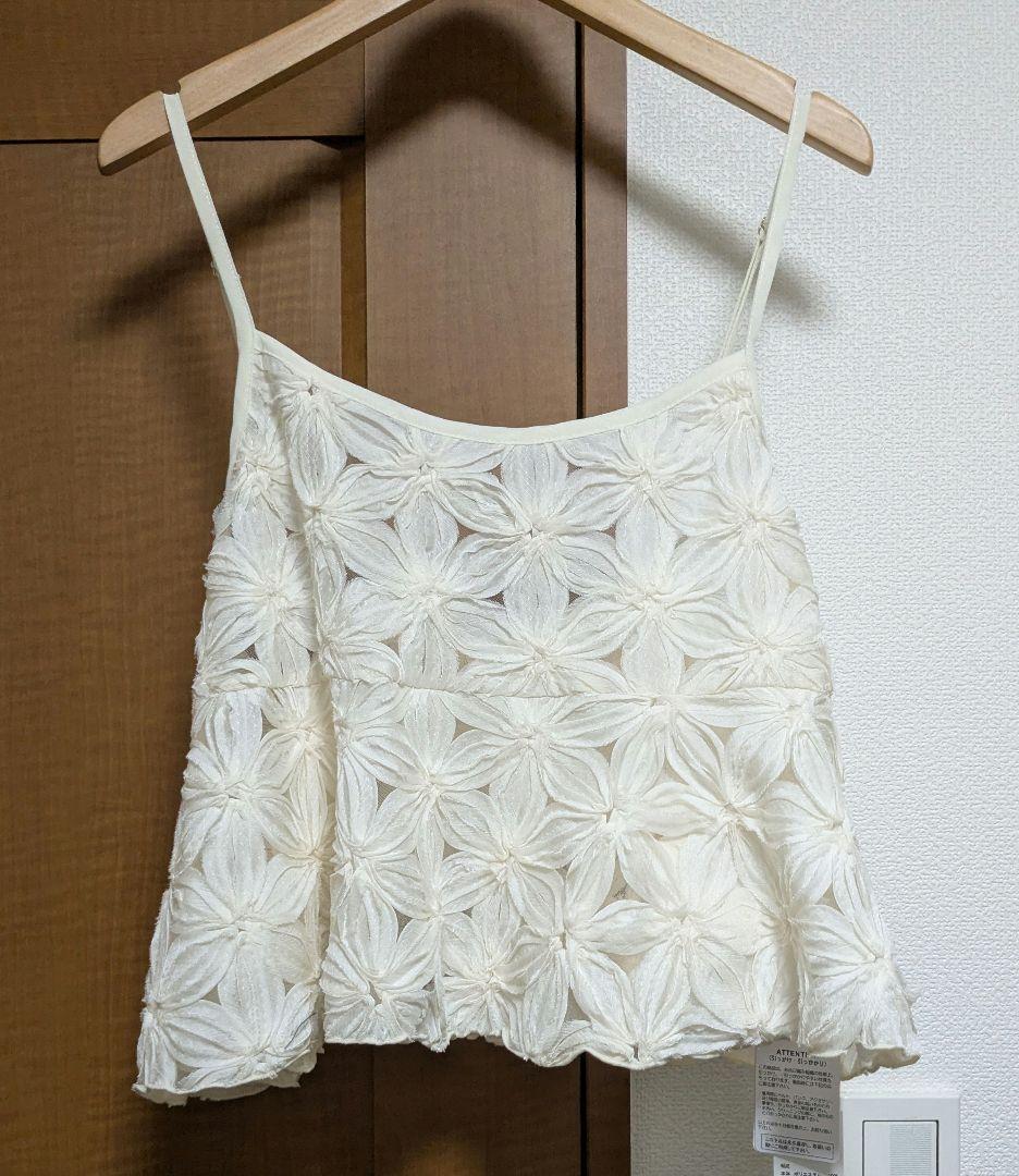 DouDou チュールフラワーキャミ