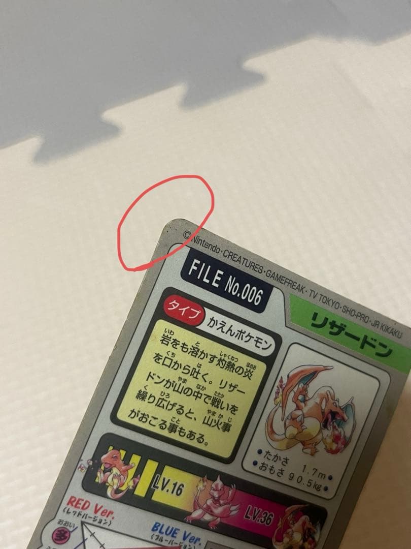 当時物 ポケモン カードダス リザードン No.006 キラ1997