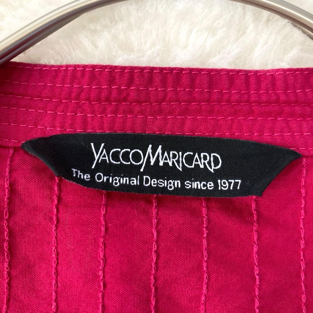 ヤッコマリカルド　バンドカラーロングシャツ　オーバーサイズ　ピンタック　ピンク