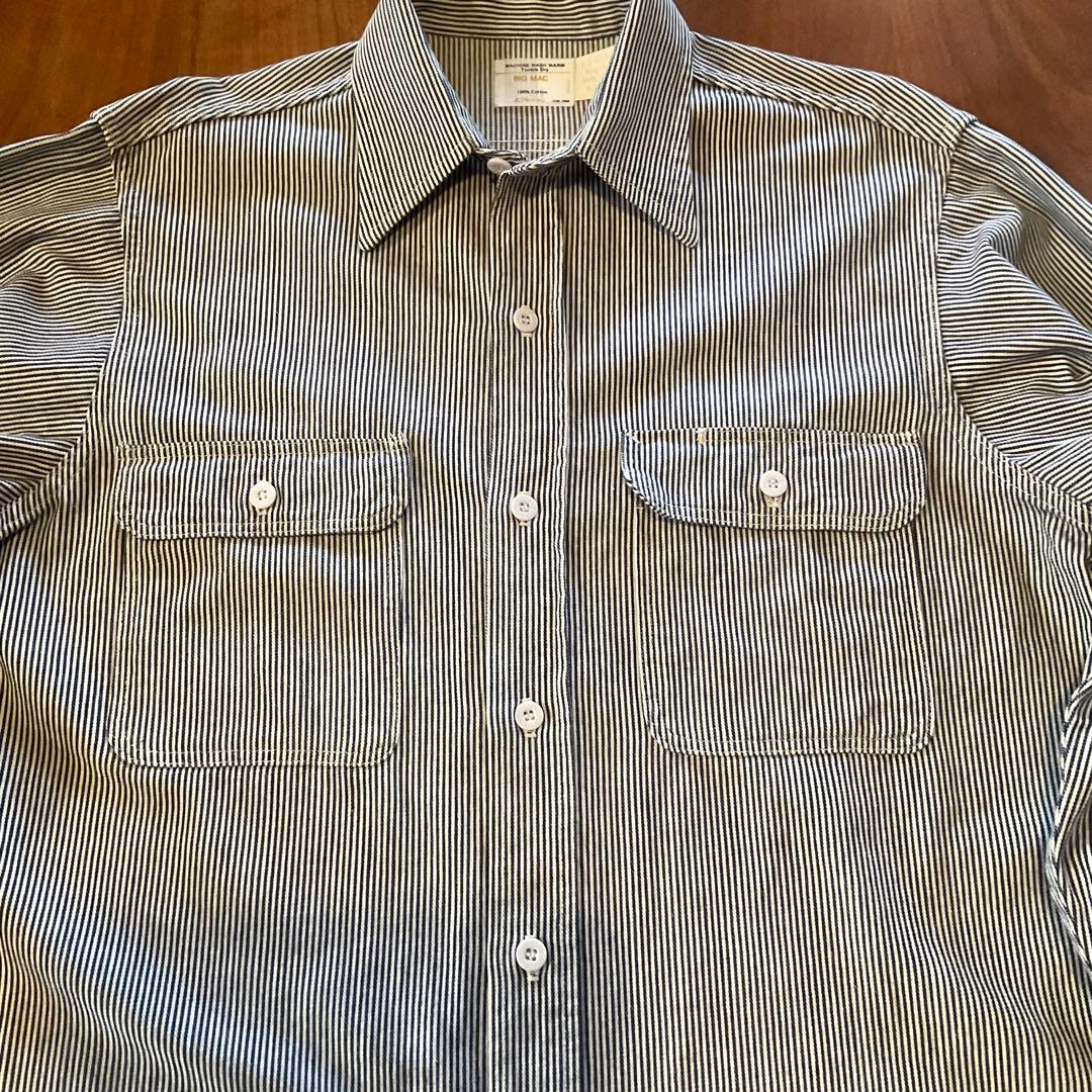 【美品】70s vintage BIG MAC ヒッコリーデニムシャツ長袖　M