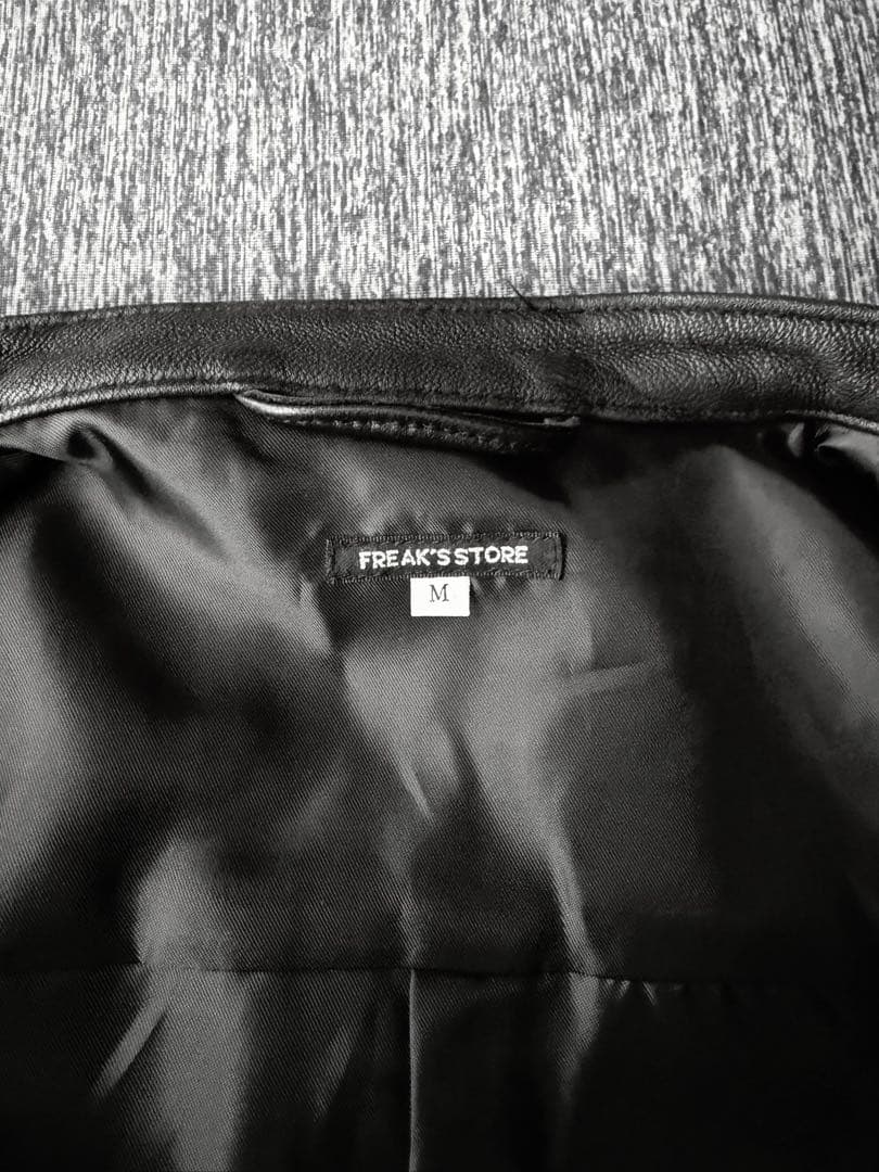 フリークスストア シングルライダースジャケットゴートレザーM 山羊 黒