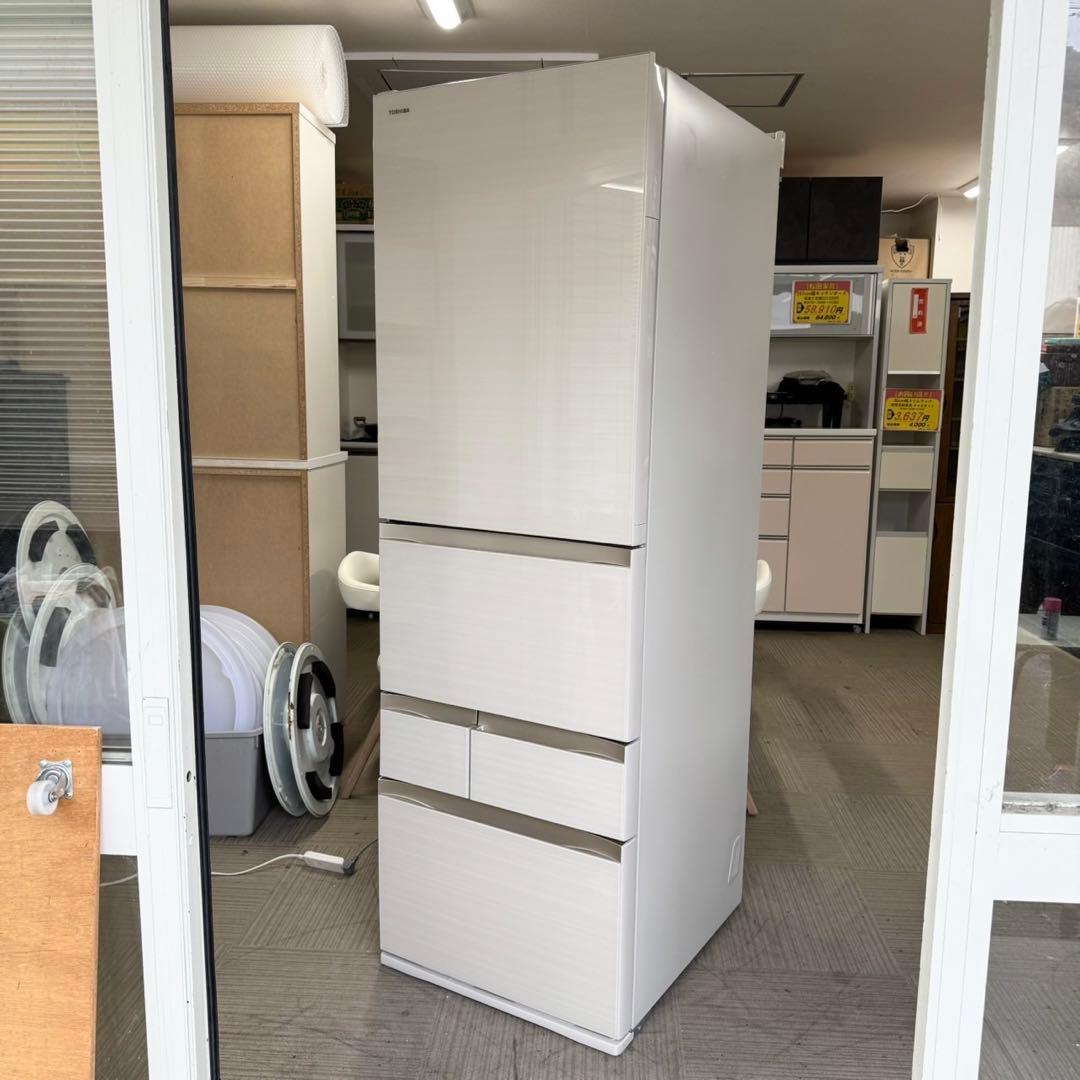 東芝 2019年製 465L 冷蔵庫 高級ガラスドア タッチオープン