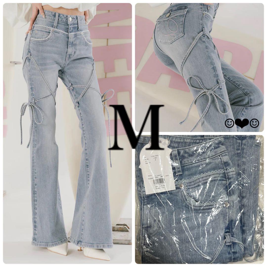 Darich♡ピコレースハイウエストフレアデニム♡アイスブルー♡M