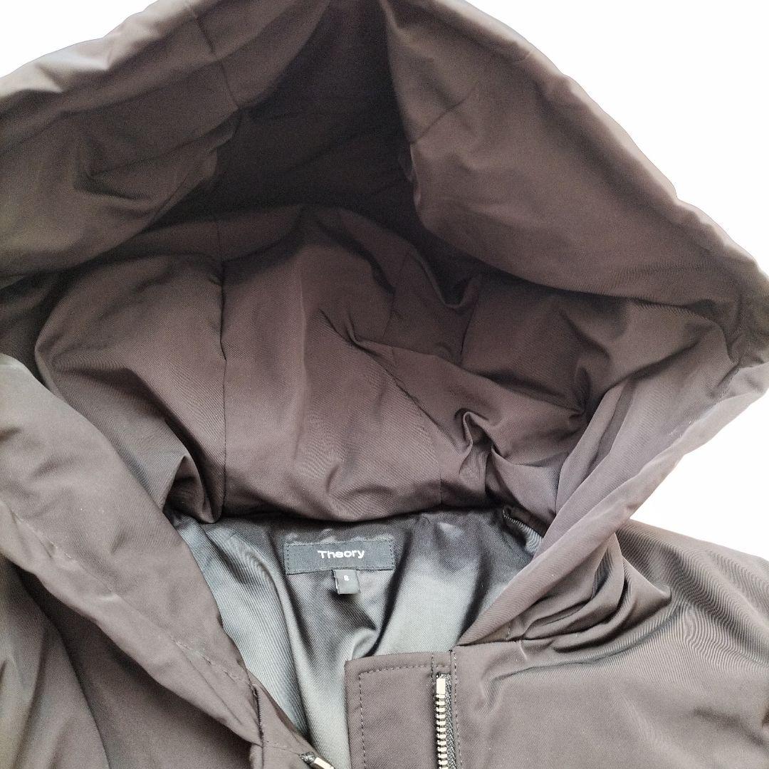 美品✨セオリー 現行タグ 切り替えダウンコート 異素材 フード付き ブラック S