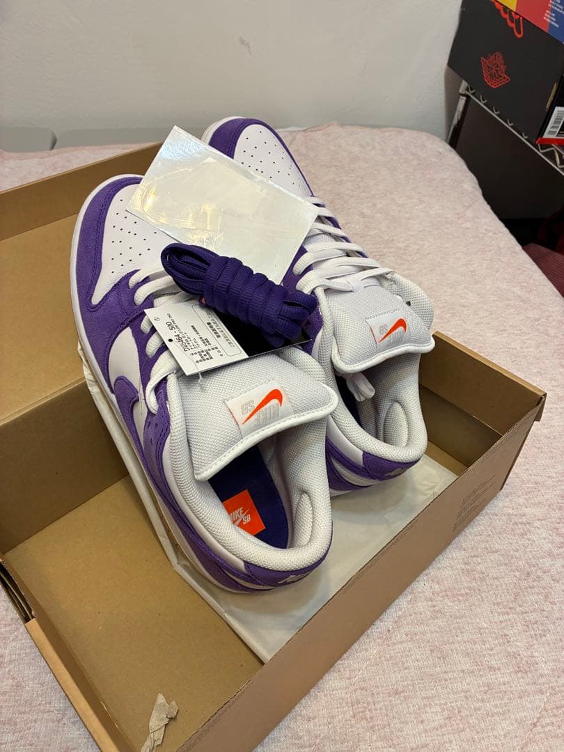 NIKE sb dunk low オレンジレーベル　パープル