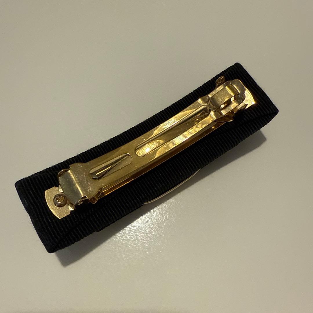【美品】Ferragamo 上品ブラックリボンヘアバレッタ