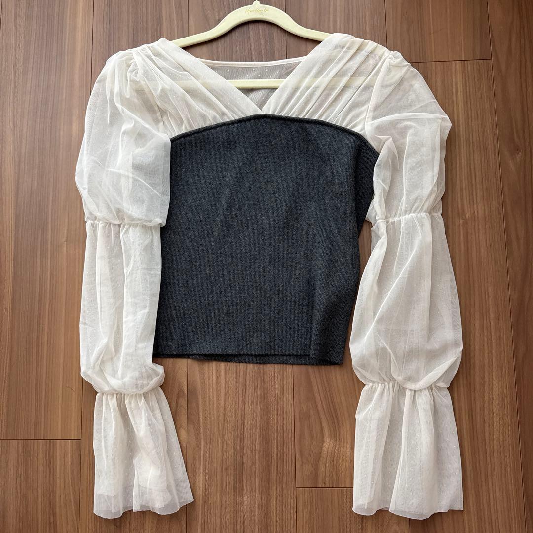 トップス Herlipto Tulle Sleeve Knit Top FOR HER