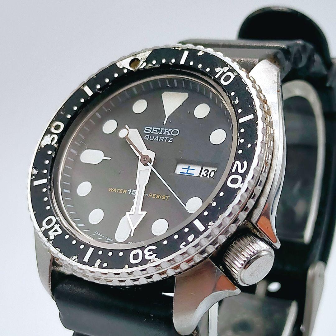 【電池交換済】希少 80年代 セイコー クオーツダイバー 150m