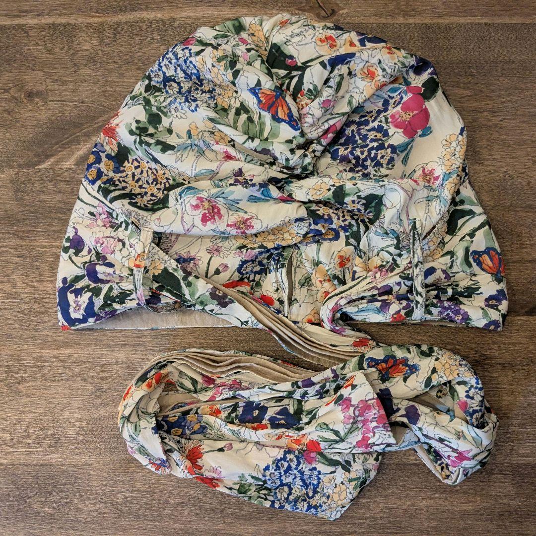 BAREN スカーフハットM FlowerGarden-Beige ポーチ付き