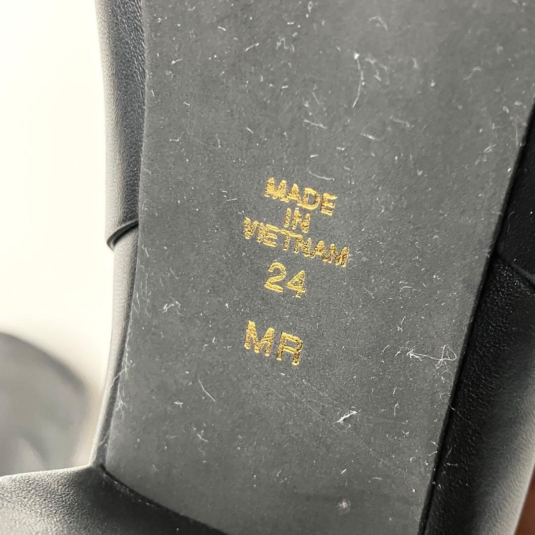 【美品】DIANA チャンキーヒール　レザー　ロングブーツ　美脚　黒　24cm