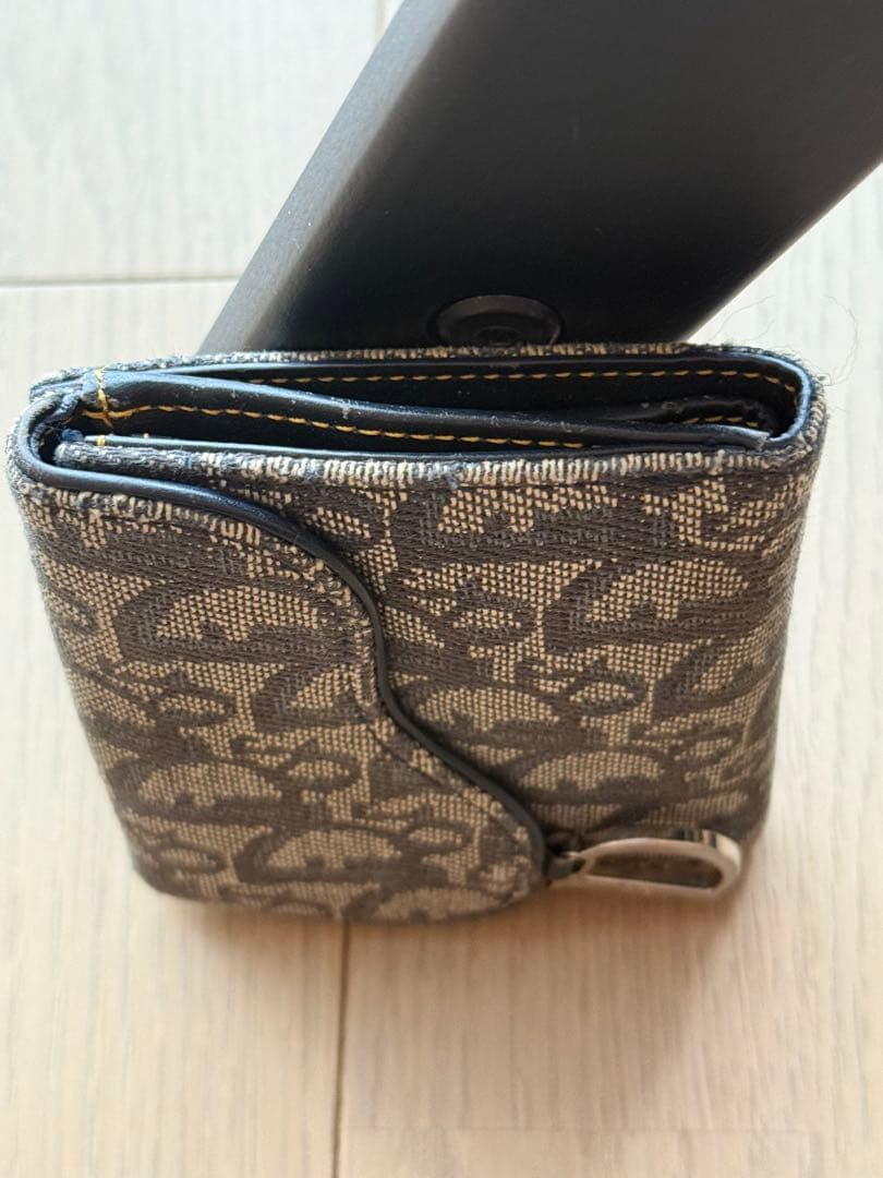 Dior 二つ折り財布 モノグラム柄 グレー系　正規