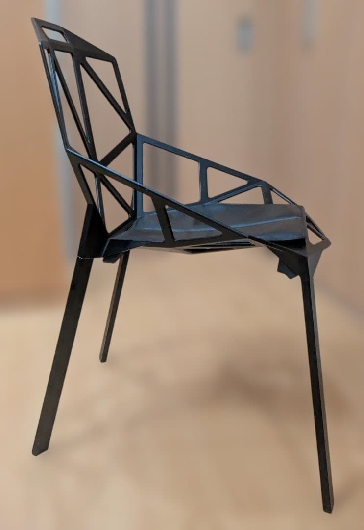 送込美品！MAGIS chair one革座面付きデザイナー椅子
