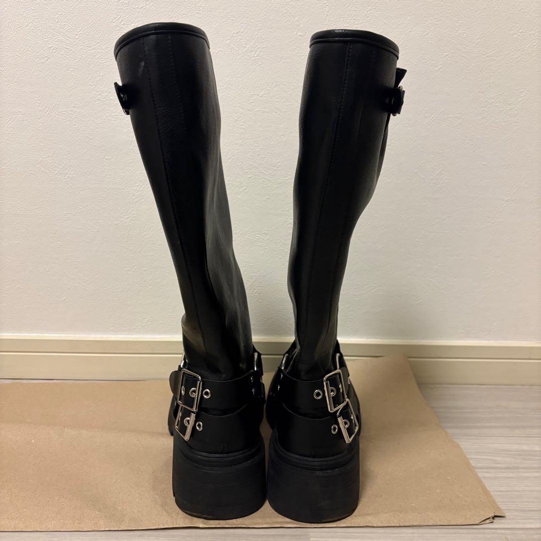 ACLENT ラウンドバックルロングブーツ　ブーツ　アクレント