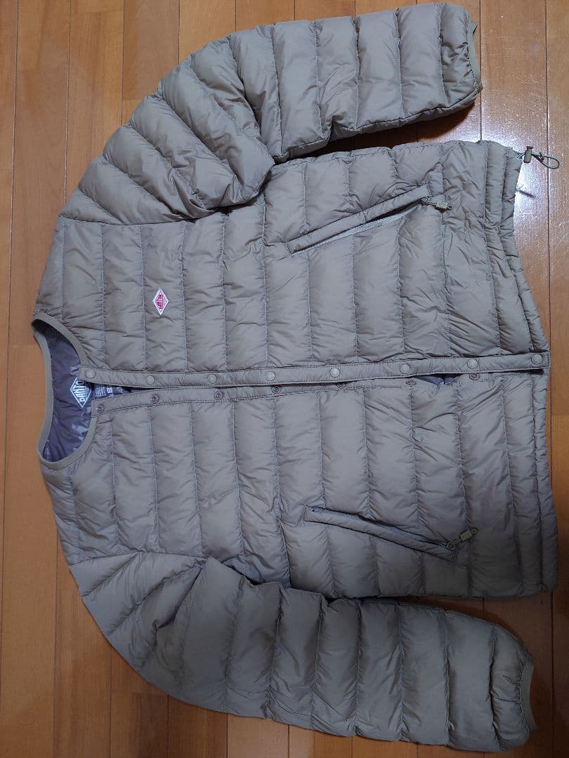 DANTON | クルーネック インナーダウンジャケット ベージュ Ｍサイズ