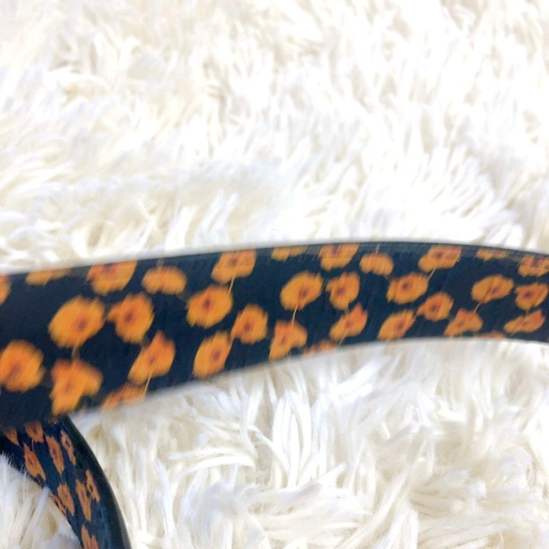 【未使用・リバーシブル】Paul Smith　ベルト　花柄　ブラック　レザー