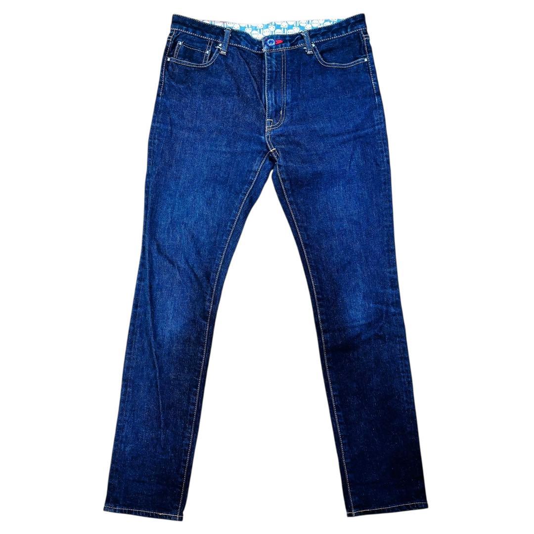 CUNE キューン 青ボタン 2連うさぎ L スキニーデニム TB07J201