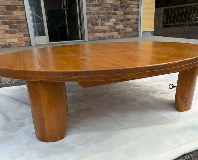 ケ*ジ様 丸型ちゃぶ台　脚折りたたみ式座卓　レトロテーブル