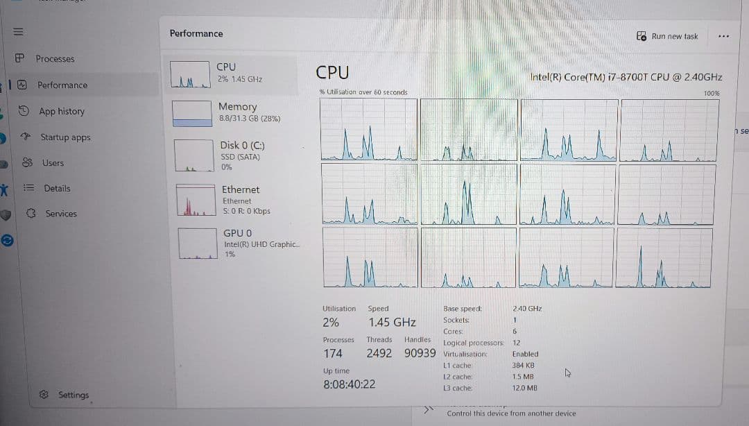 Windowsデスクトップ HP EliteDesk 800 G4 i7 256GB/32GB/Set