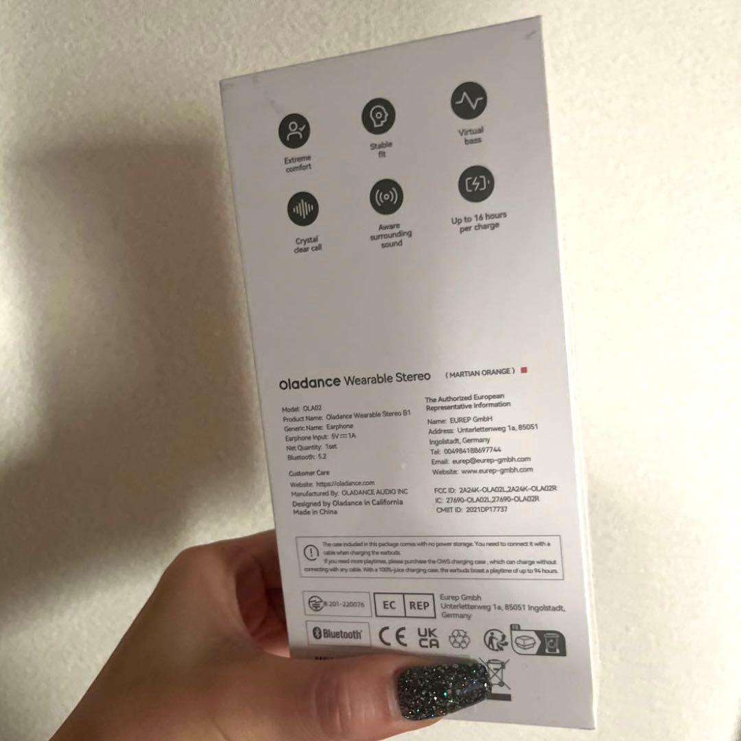 【新品未使用】Oladance オーラダンスオープンイヤー型イヤフォン オレンジ