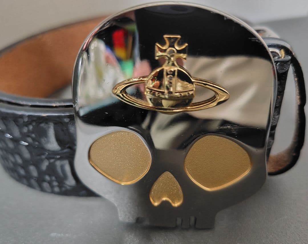 翔　ヴィヴィアンウエストウッド正規品　スカルバックルベルト黒