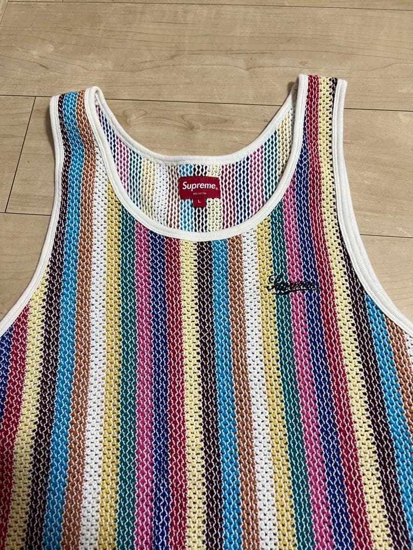 Supreme ストライプ メッシュタンクトップ