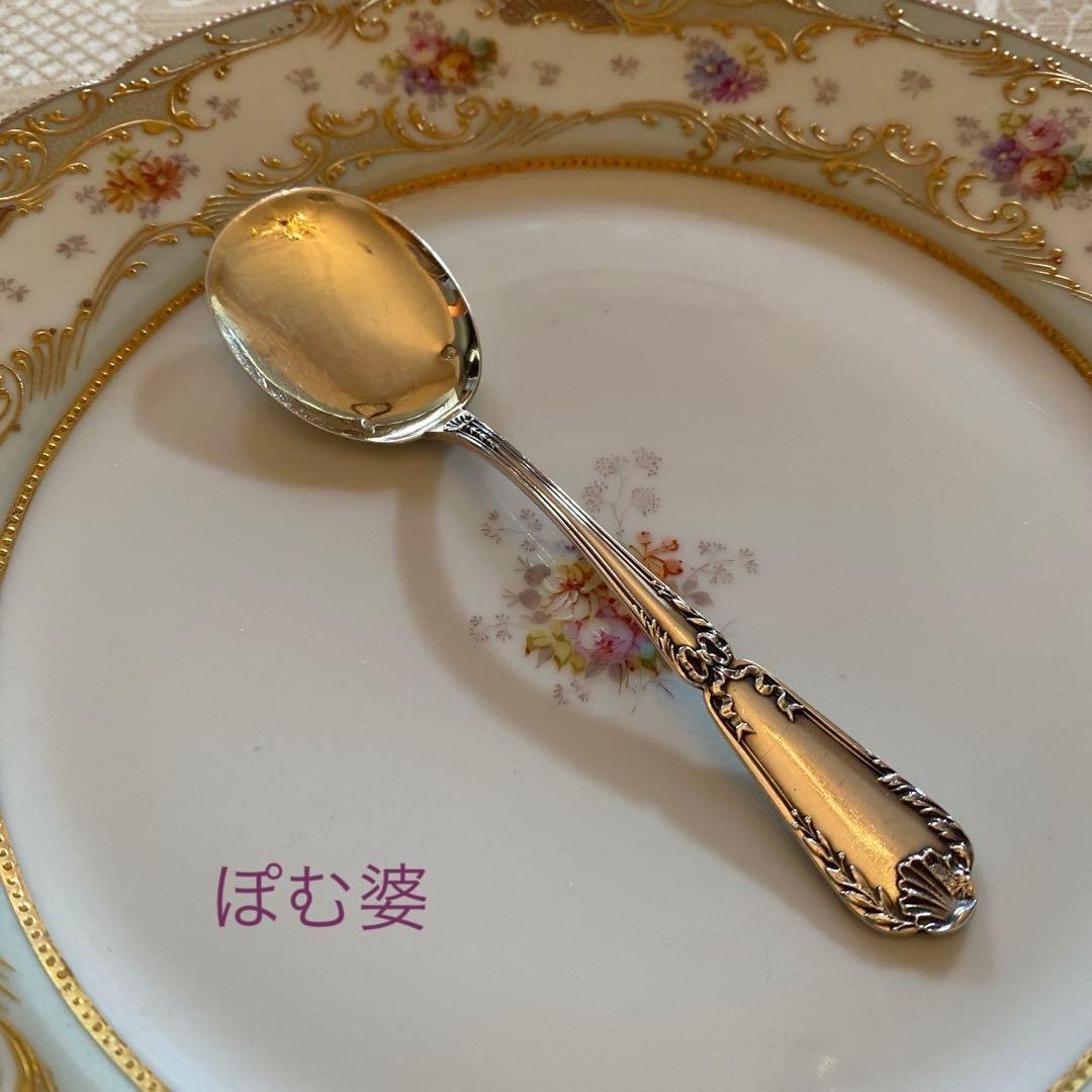 【フランス／ピュイフォルカ】純銀／アイスクリームスプーン「ポンパドール」