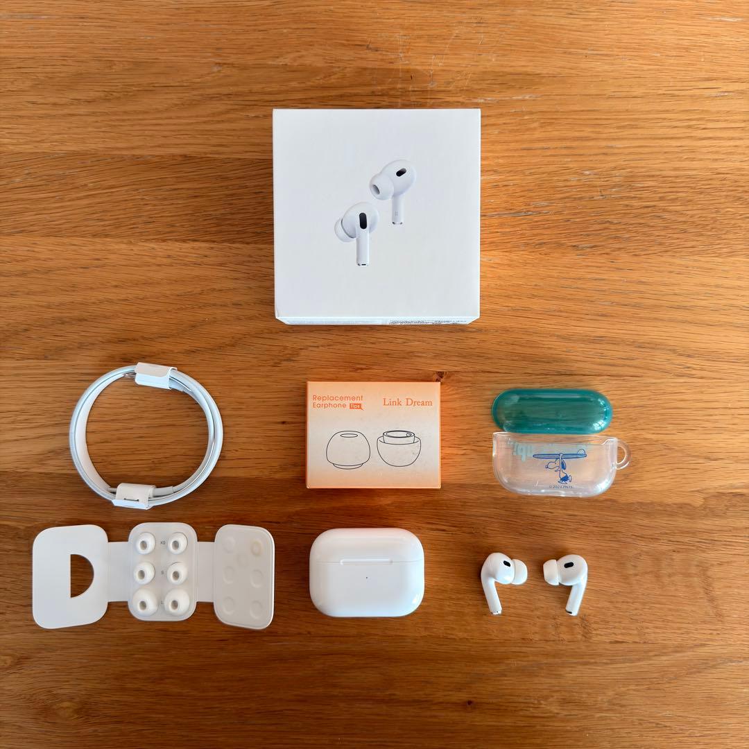 【美品】Apple AirPods Pro 2 本体 ホワイト 付属品付き