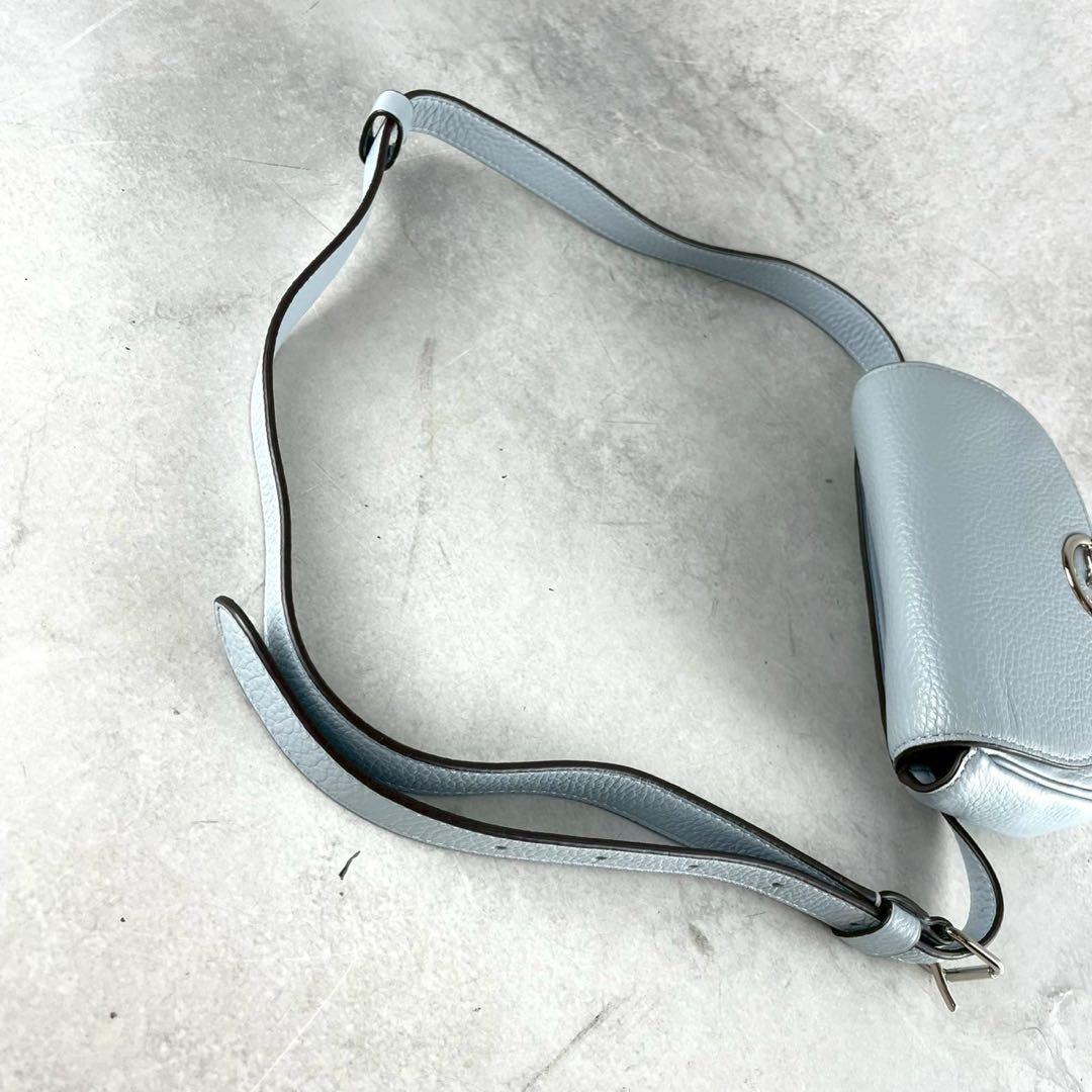 ✨美品✨コーチ　ボディバッグ　ショルダーバッグ 2way 馬車金具　レザー　青