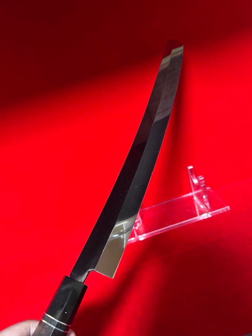 包丁　先丸型　マグロ包丁　尺三　鏡面仕上げ　切味抜群　箱付　未使用品