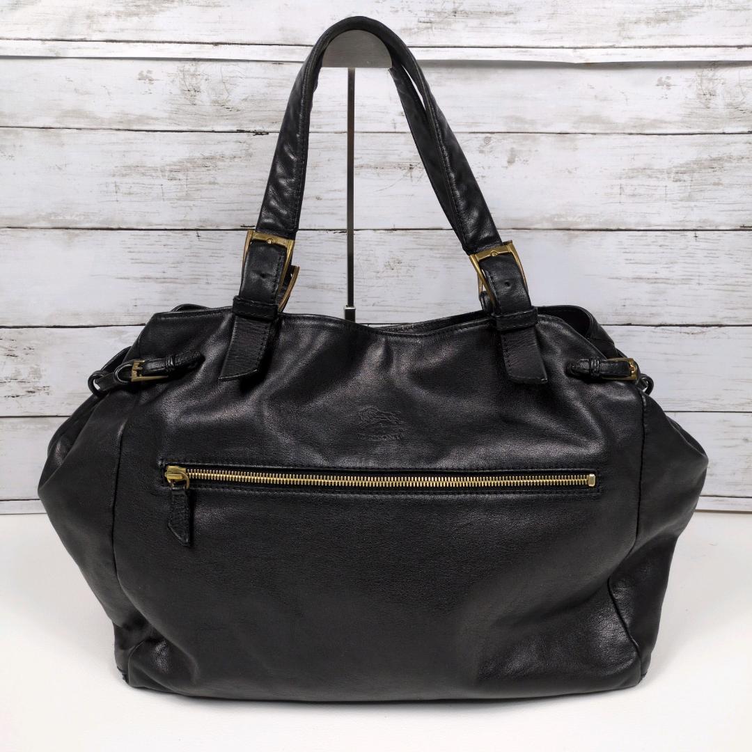 イルビゾンテ トートバッグ ハンドバッグ レザー ブラック 大きい 肩掛け