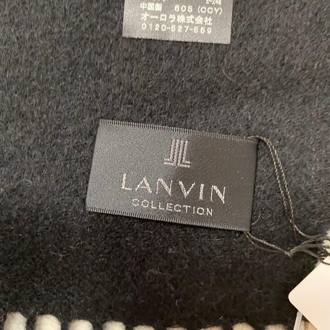 【新品未使用】ランバンコレクション カシミヤ/100% ブラック 大判マフラー