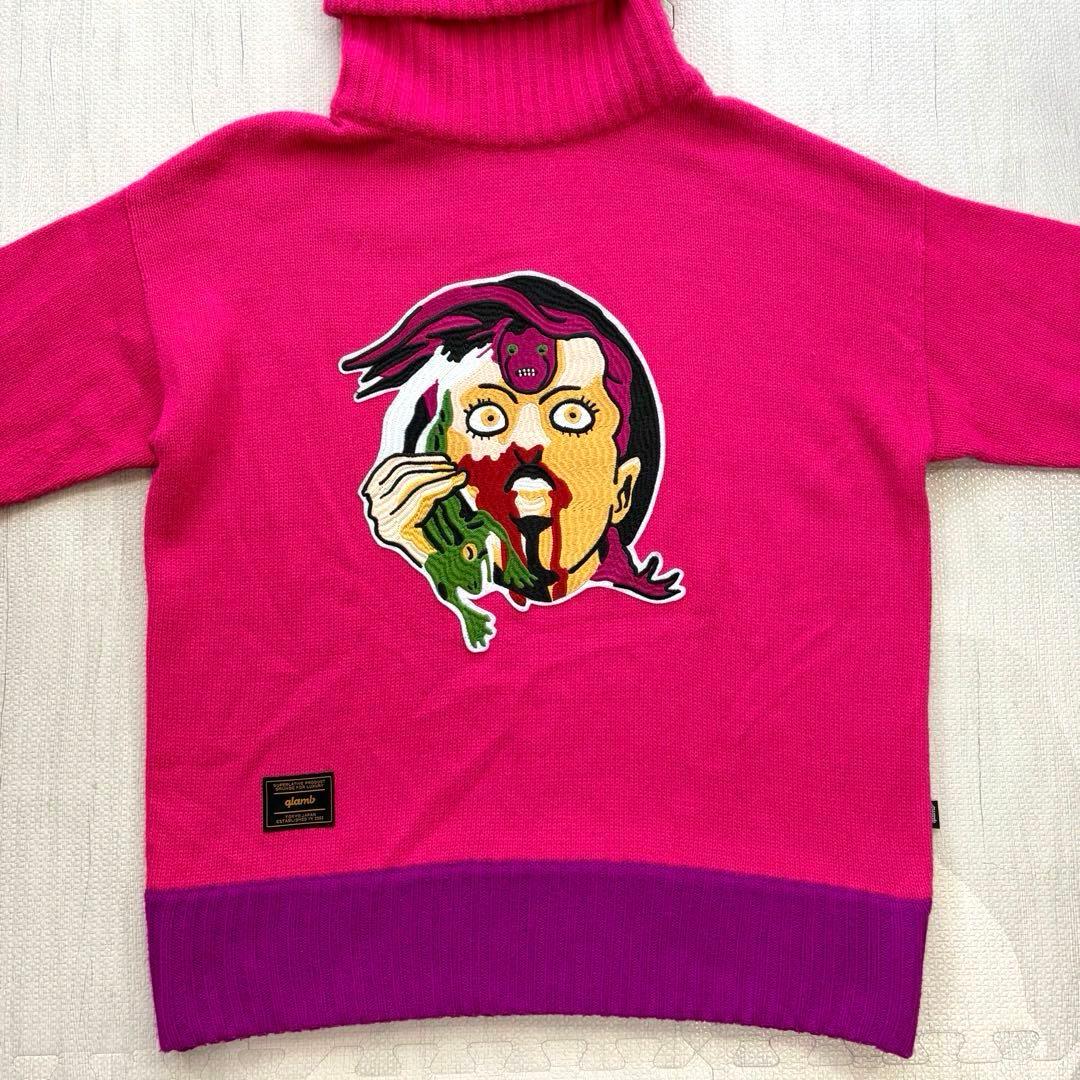glamb ジョジョ ドッピオ タートルネック セーター ピンク