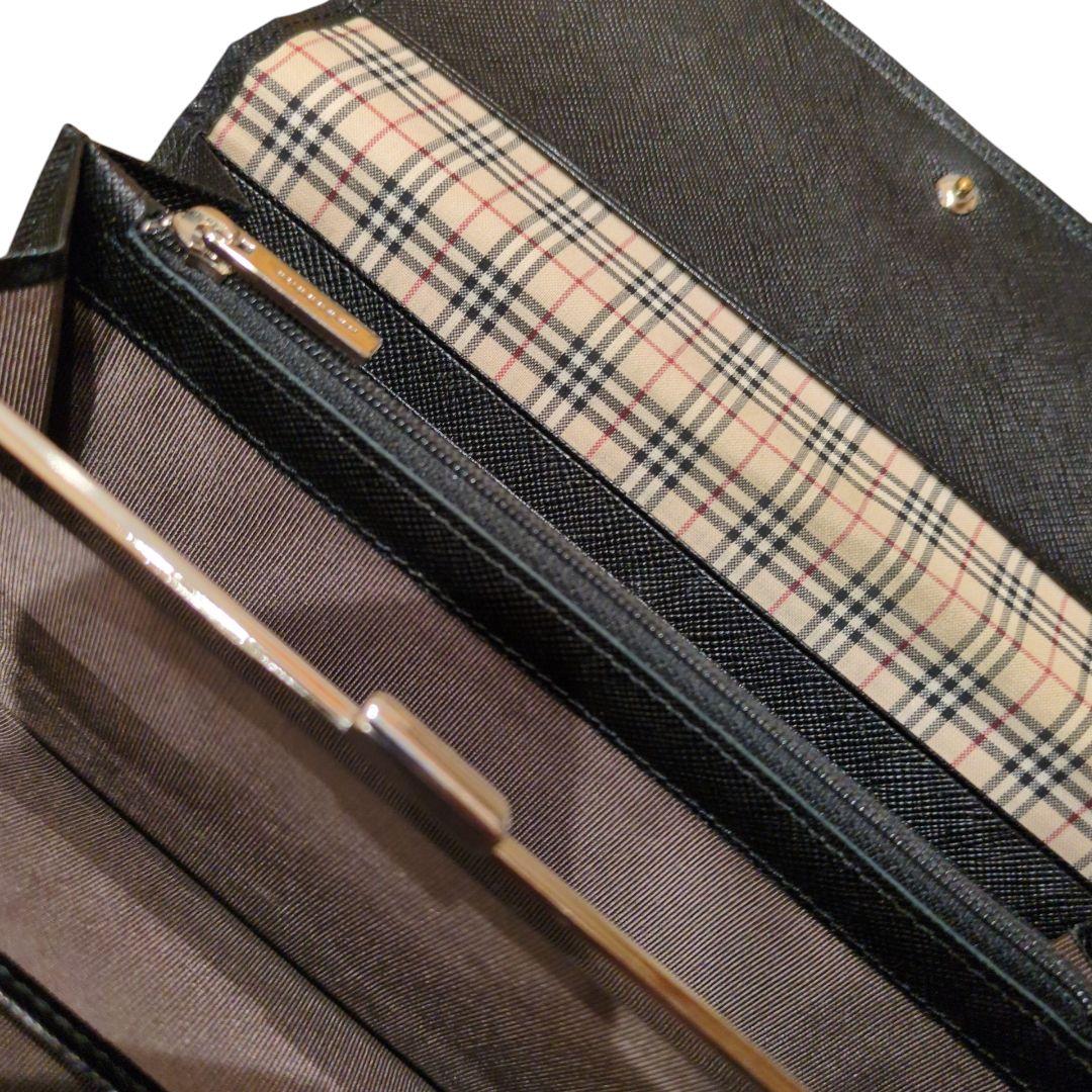 美品 BURBERRY バーバリー 長財布 ノバチェック 黒 ブラック 箱付き