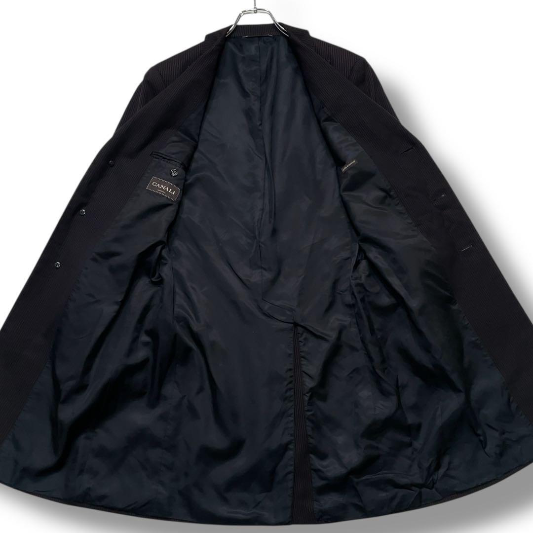 美品 CANALI 高級イタリア製 上質ウール100% テーラードコート M