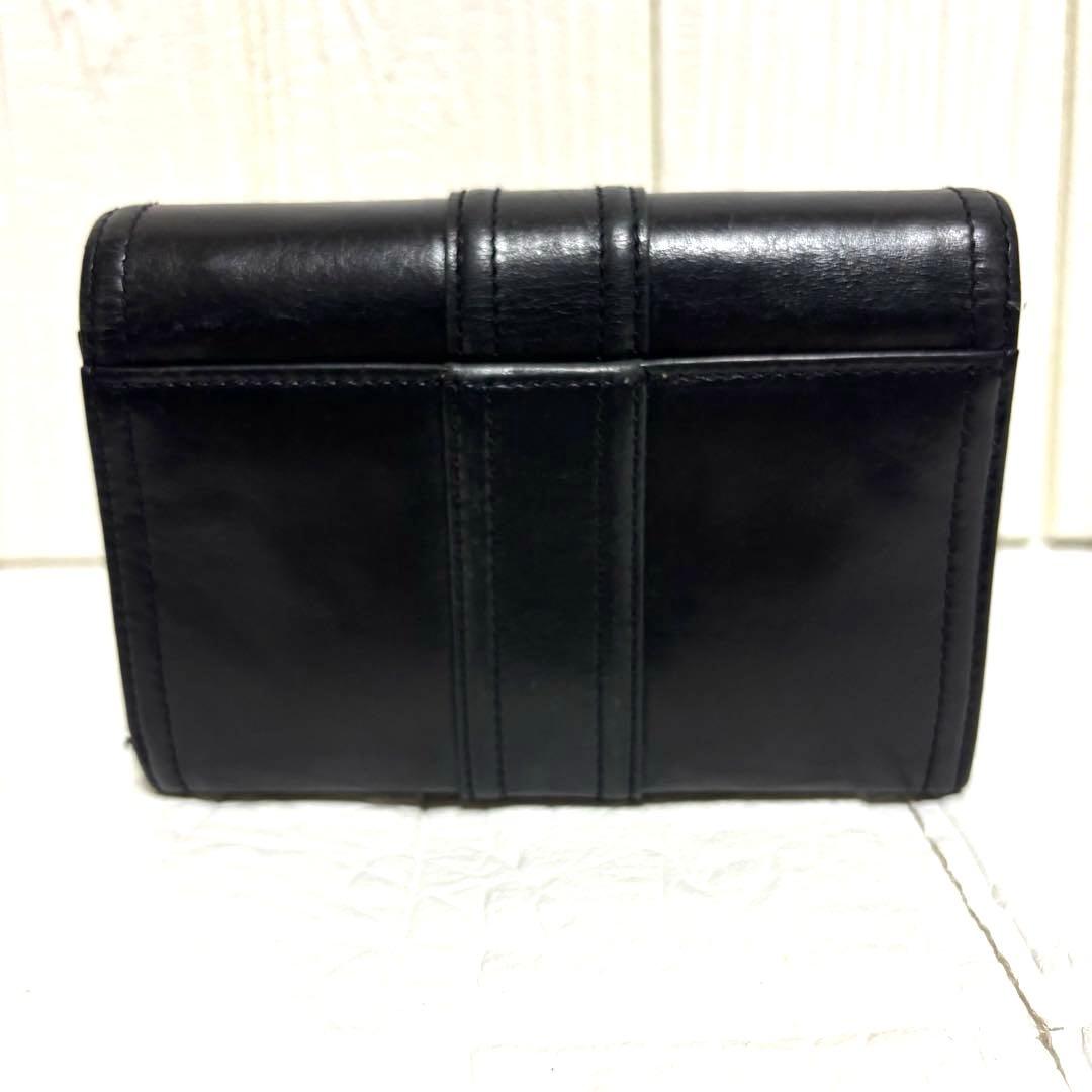 希少 ジバンシー メタル ビッグ ロゴ レザー 二つ折り 財布 黒 ヴィンテージ
